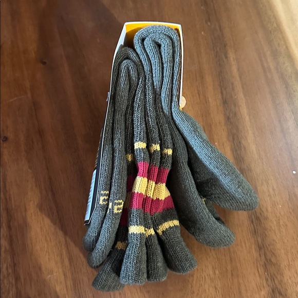 Carhartt Women’s Green Crew Socks with Red and Yellow Stripes - Picture 4 of 6